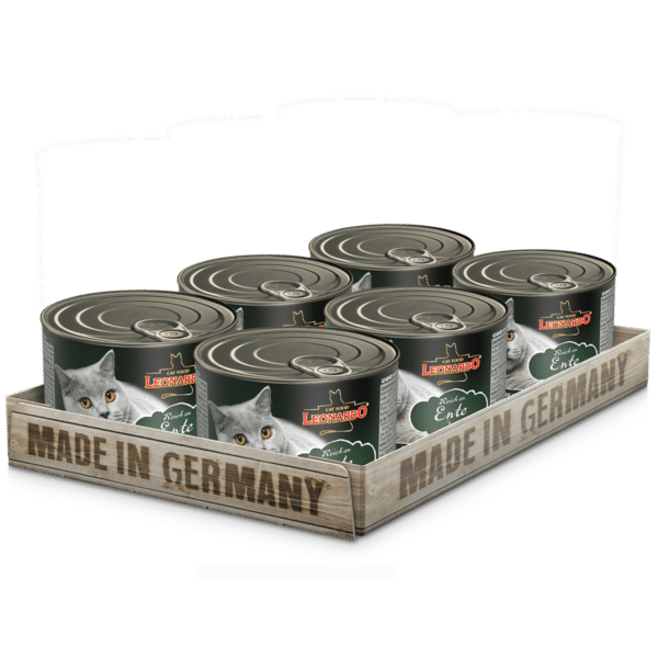 Leonardo Adult Nassfutter Ente 6x200g für Katzen - mit hochwertigem Entenfleisch, ideal für gesunde und natürliche Ernährung. Jetzt bei barf-versand.ch erhältlich.